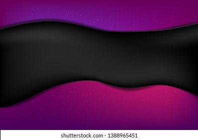 Abstract dark wavy background with copy space for your text - vector illustration