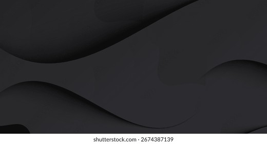 Fundo ondulado escuro abstrato com linhas de fluxo modernas. Composição dinâmica de formas eps 10.