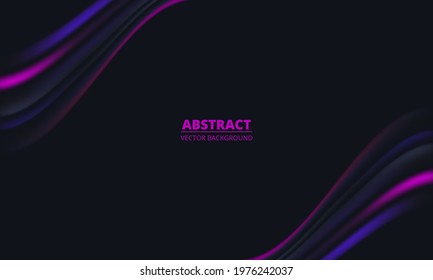 Abstract dark wavy layered multicolors background. Vector 3d illustration.