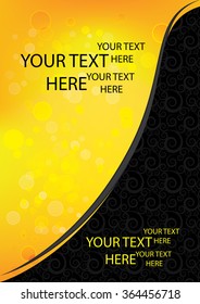 Abstract dark yellow corporate Bi-color background with elements. Copy space for your own text. Print colors used.