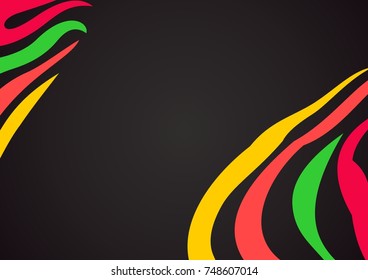 abstract dark zebra stripes colorful background on black vector