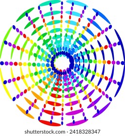 abstract dartboard with rainbow colors