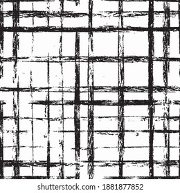 Abstract dash pattern vector, Memphis style background with small dashes, retro black and white texture