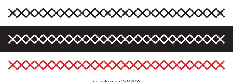 Abstract dashed border divider. Vector illustration. isolated on white and black background. EPS 10