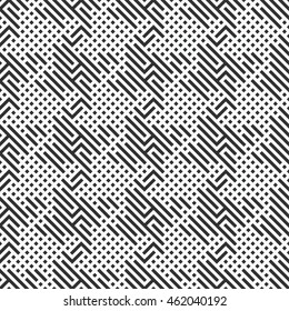 Abstract dashed geometric motif. Seamless pattern.