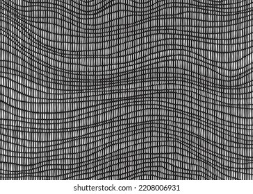 Abstract dashed line wavy pattern. Striped wave texture. Hand drawn vector Illustration.