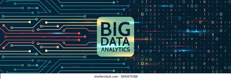 Abstract data background with binary code. Circuit board cpu analysis of Information. Machine learning algorithm visualization. Minimalistic infographics design.