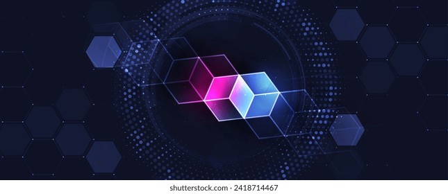 Abstrakter Datenhintergrund. Futuristische Technologie-Stil. Eleganter digitaler Hintergrund für Business-Cyber-Präsentationen. Vektorkunst.