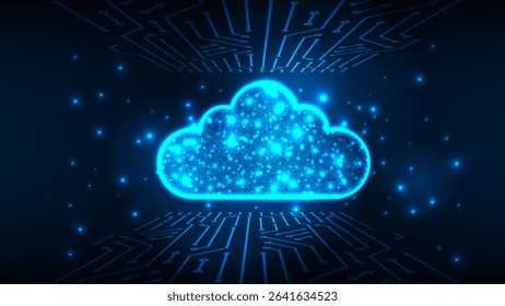 Abstract data center network system line circuit. cloud storage technology concept. Futuristic big data.