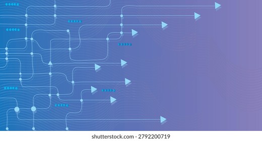 Abstract data flow background with neon arrows and network lines, digital information transfer, big data, innovation and future technology concep