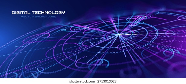 Abstract Data Flow. Big Data Analytics. Business Technologies of Our Time. Massive Data Digital Funnel Effect. 3D Vector Illustration.