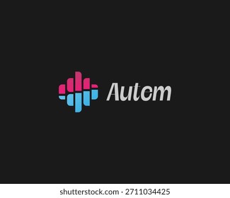 Logotipo minimalista de gráfico de datos Abstractas. Símbolo de Vector estadístico de crecimiento universal.