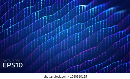 Abstract Data Ripple Background. Data Wave Futuristic Information Concept. Chart Analysis