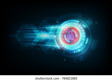 abstract data security  concept and futuristic electronic technology background, vector illustration