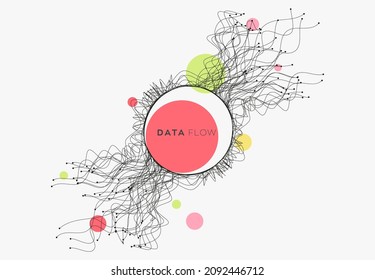 Abstract data technology background connected with lines and dots. Vector illustration use for poster, flyer, banner.