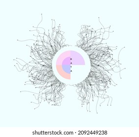 Resumen del fondo de la tecnología de datos conectado con líneas y puntos. Ilustración vectorial para afiches, volantes, banner.