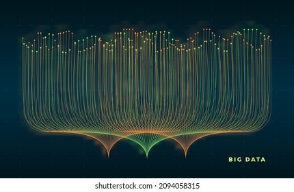 Abstract data technology background connected with lines and dots. Vector illustration use for poster, flyer, banner.