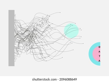Abstract data technology background connected with lines and dots. Vector illustration use for poster, flyer, banner.