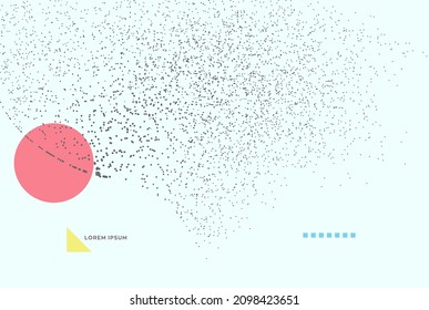 Abstract data technology background connected with lines and dots. Vector illustration use for poster, flyer, banner.