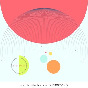 Abstract data technology background connected with lines and dots. Vector illustration use for poster, flyer, banner. 