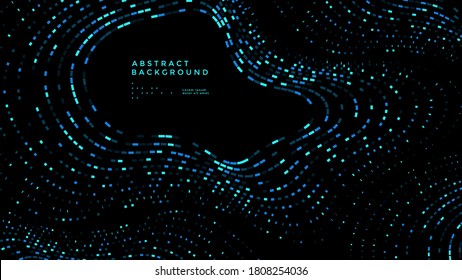 Abstract data technology background. Modern colorful mosaic wave poster. Cover design vector template.