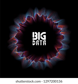 Abstract data transmission visualization. Big data code representation. Futuristic network or business analytics. Graphic concept for your design 