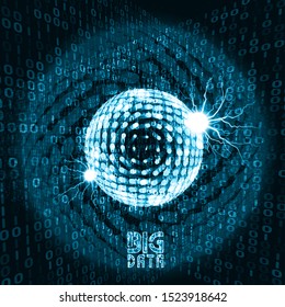 Abstract data transmission visualization. Big data code representation. Graphic concept for your design