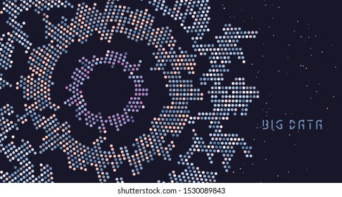 Abstract data transmission visualization. Big data code representation. Futuristic network or business analytics. Graphic concept for your design