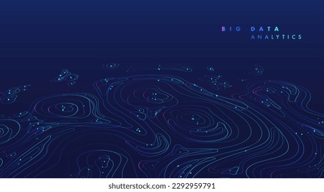 Abstract data transmission visualization. Big data analytics representation. Futuristic network. Graphic concept for your design
