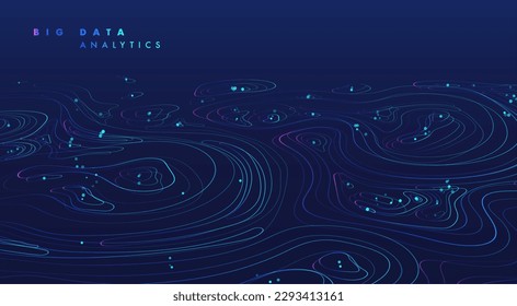 Abstract data transmission visualization. Big data analytics representation. Futuristic network. Graphic concept for your design