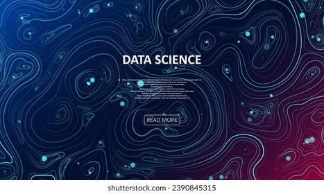 Abstract data transmission visualization. Big data analytics representation. Futuristic network. Graphic concept for your design