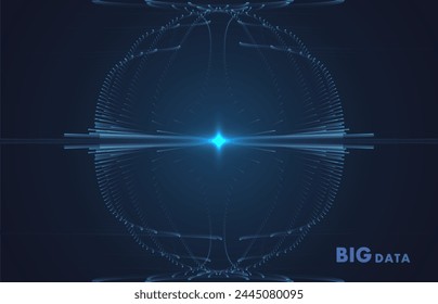 Abstract data transmission visualization. Big data analytics representation. Futuristic network. Graphic concept for your design