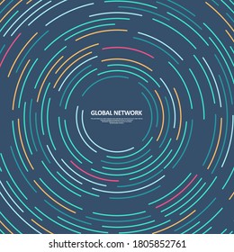 Abstrakte Visualisierung der Datenübertragung. Futuristische Netzwerk- oder Geschäftsanalyse. Grafisches Konzept für Ihr Design