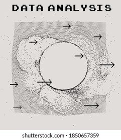 Abstract data visualization. Concept of information analysis and complex computations.