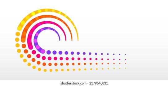 Abstract data visualization on a gray-white background. Sorting transformation of information. Multicolored rings and binary code