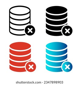 Resumen Base de datos Borrar Silhouette Ilustración, se puede usar para diseños de negocios, presentaciones o cualquier diseño adecuado.