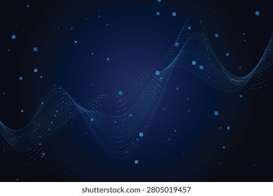 Abstract datawave pattern with luminous blue digital trails