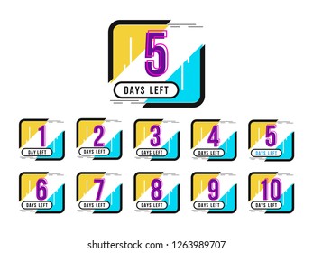 Abstract days left colorful sign design background