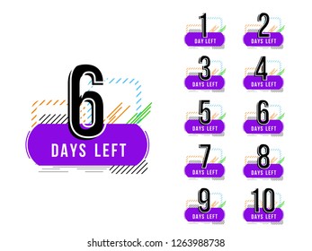 Abstract days left sign modern design background