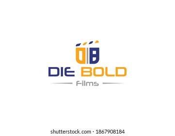 Abstract DB letter film logo design