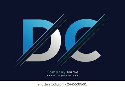 Plantilla Abstractas del diseño del logotipo de la letra de DC. Ilustración de logotipo de Vector.