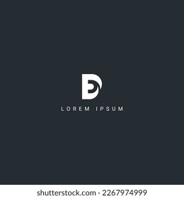 Abstract DE ED letter simple style logo design vector template.