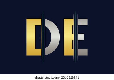 Abstract DE letter logo design template. Vector Logo Illustration.