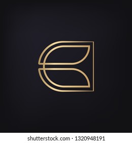 Abstract 'DE' letters combination design. Vector image.