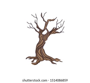 Abstract Of Dead Tree Vector Logo, Illustration For Ancient Trees