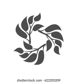 Abstract deciduous frame. A frame from branches with leaves. Decorative deciduous element.