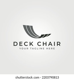 abstract deck chair logo vector illustration design, deck chair minimalist logo