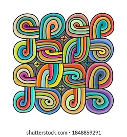 Abstract Decor Design Element. Colorful lines . Vector illustration