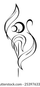 abstract decor with leaves and circles; graphic design, logo
