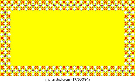 An abstract of a decorated boarder with yellow background
